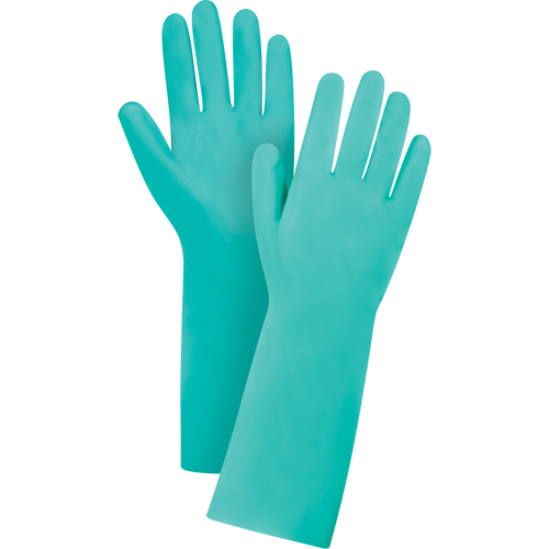 Gants de premi&egrave;re qualit&eacute; &agrave; prise en losange r&eacute;sistants aux produits chimiques, Taille T-Grand/10, 15" lo, Nitrile, 22 mils Moffatt Supply & Specialties