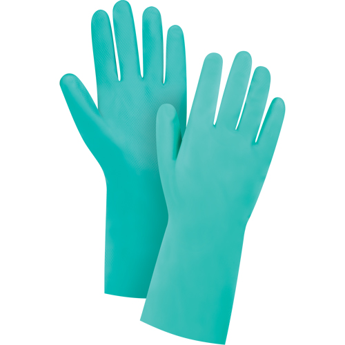 Premium Diamond-Grip Chemical-Resistant Gloves, Size Small/7, 13" L, Nitrile, Flock-Lined Inner Lining, 15-mil Moffatt Supply & Specialties