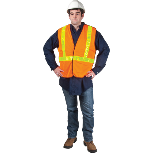 Veste de s&eacute;curit&eacute; pour la circulation d&eacute;tachable en cinq points, Orange haute visibilit&eacute;, 2T-Grand, Polyester Moffatt Supply & Specialties