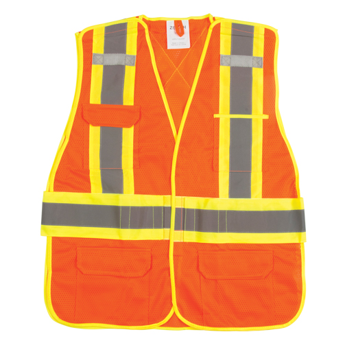 Veste d'arpenteur haute visibilit&eacute;, conforme &agrave; la CSA, Orange haute visibilit&eacute;, Grand, Polyester Moffatt Supply & Specialties