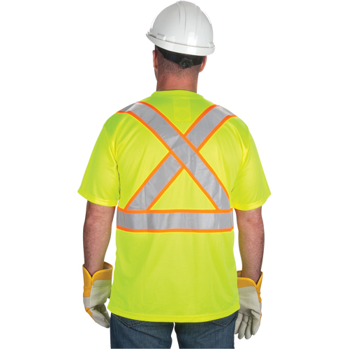 CSA Compliant T-Shirt, Polyester, Medium, High Visibility Lime-Yellow Moffatt Supply & Specialties