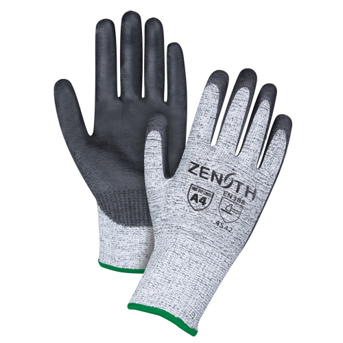 Gants &eacute;lastiques sans coutures r&eacute;sistants &agrave; la coupe, Taille Moyen/8, Calibre 13, Rev&ecirc;tement Polyur&eacute;thane, Enveloppe en PEHP, ANSI/ISEA 105 niveau 4/EN 388 niveau 5 Moffatt Supply & Specialties
