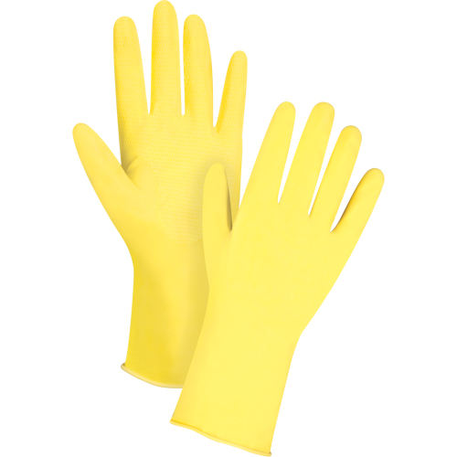 Premium Canary Yellow Chemical-Resistant Gloves, Size Large/9, 12" L, Rubber Latex, Flock-Lined Inner Lining, 15-mil Moffatt Supply & Specialties
