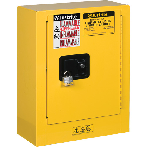 Sure-Grip&reg; EX Mini Flammable Safety Cabinet, 2 Gal., 1 Door, 17" W x 22" H x 8" D Moffatt Supply & Specialties
