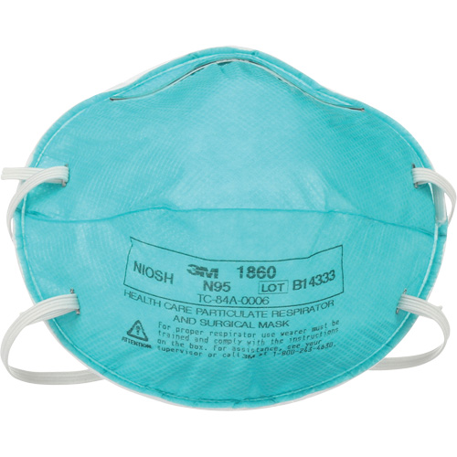 Respirateur 1860 contre les particules pour les soins de la sant&eacute;, N95, Certifi&eacute; NIOSH Moffatt Supply & Specialties
