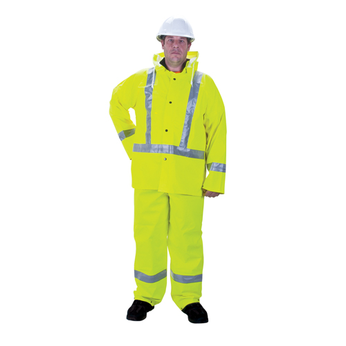 RZ900 Premium Traffic Rain Suit, Polyester/PVC, Medium, Lime-Yellow Moffatt Supply & Specialties