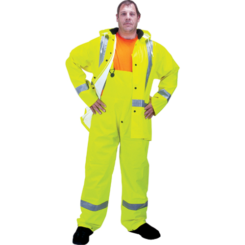 RZ900 Premium Traffic Rain Suit, Polyester/PVC, Medium, Lime-Yellow Moffatt Supply & Specialties