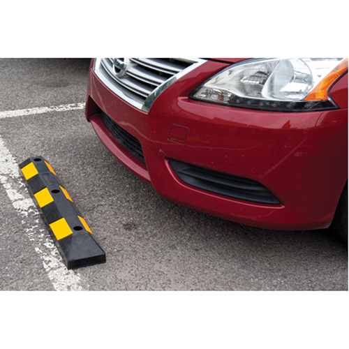 Parking Curb, Rubber, 3' L, Black/Yellow Moffatt Supply & Specialties