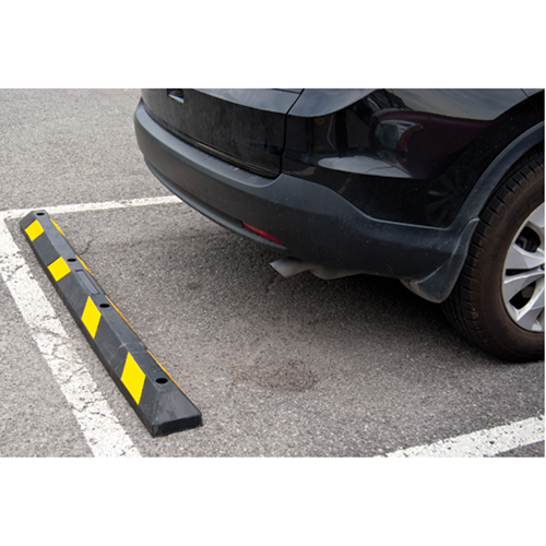 Parking Curb, Rubber, 6' L, Black/Yellow Moffatt Supply & Specialties