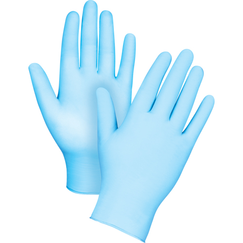 Gants tactiles jetables de calibre m&eacute;dical, Petit, Nitrile/vinyle, 4,5 mils, Sans poudre, Bleu, Classe 2 Moffatt Supply & Specialties