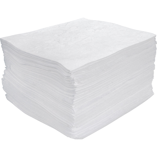 Feuilles absorbantes souffl&eacute;es de premi&egrave;re qualit&eacute;, Huile seulement, 15" x 17", 30 gal. d'absorption Moffatt Supply & Specialties