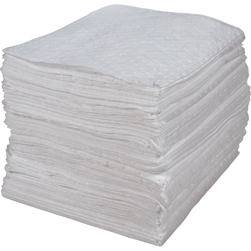 Feuilles absorbantes li&eacute;es de premi&egrave;re qualit&eacute;, Huile seulement, 15" x 17", 30 gal. d'absorption Moffatt Supply & Specialties