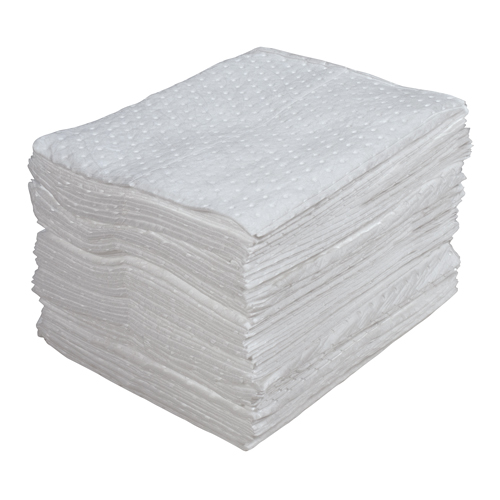 Premium Laminated (SMS) Sorbent Pads, Oil Only, 15" x 17", 25 gal. Absorbancy Moffatt Supply & Specialties