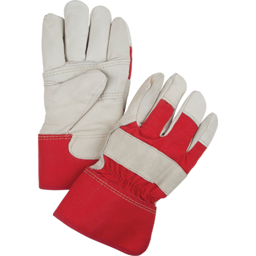 Gants d'ajusteur rouge & blanc doubl&eacute;s pour l'hiver, Grand, Paume en Cuir fleur de vache, Doublure en Boa Moffatt Supply & Specialties
