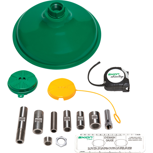 Axion Advantage&reg; Shower & Eye/Face Wash Upgrade Kit with Green ABS Plastic Eye/Face Wash Head & Showerhead Moffatt Supply & Specialties