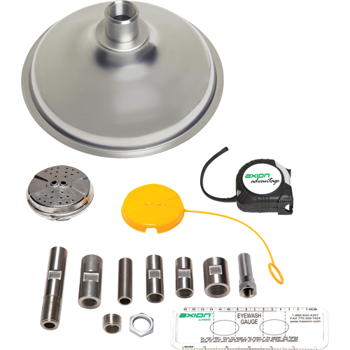 Axion Advantage&reg; Shower & Eye/Face Wash Upgrade Kit with Stainless Steel Eye/Face Wash Head & Showerhead Moffatt Supply & Specialties