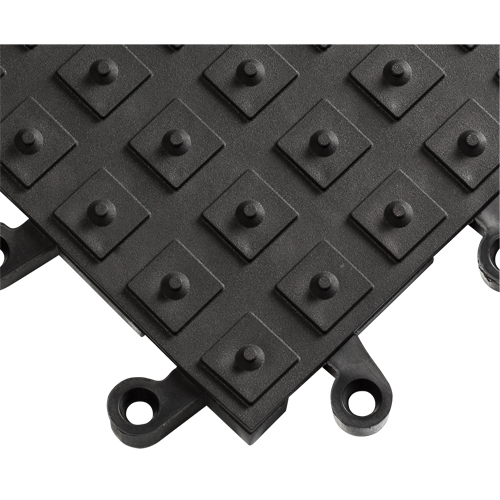 ErgoDeck&reg; Matting With Integrated No-Slip Cleats No. 552, PVC, 1-1/2' W x 1-1/2' L, 7/8" Thick, Black Moffatt Supply & Specialties