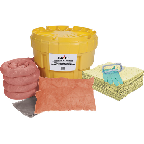 Spill Kit, Hazmat, Overpack/Salvage Drum, 20 US gal. Absorbancy Moffatt Supply & Specialties