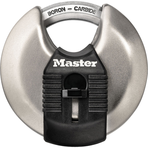 Magnum&reg; Disc Padlock, Silver, Keyed Different, Hardened Steel, 2-3/4" Width Moffatt Supply & Specialties