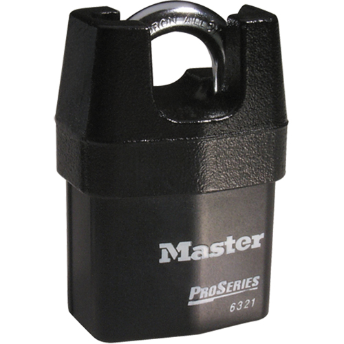 ProSeries&reg; Shrouded Padlock, Black, Keyed Different, Laminated Steel, 2-3/8" Width Moffatt Supply & Specialties