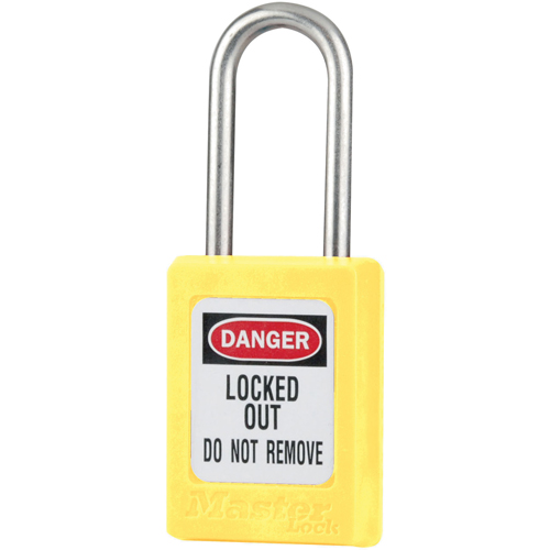 Cadenas de s&eacute;curit&eacute; S31 Zenex, Jaune, Cl&eacute;s diff&eacute;rentes, Thermoplastique, Largeur de 1-3/8" Moffatt Supply & Specialties