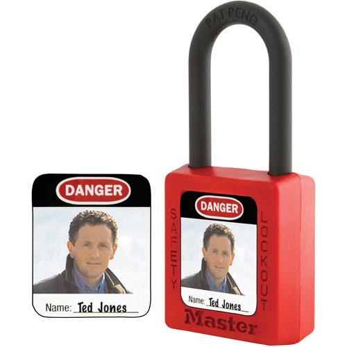 &eacute;tiquettes d'identification &agrave; photo pour cadenas en thermoplastique Zenex Moffatt Supply & Specialties