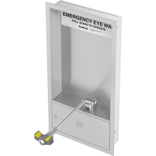 Eyewash Station, Wall-Mount Installation, Stainless Steel Bowl Moffatt Supply & Specialties
