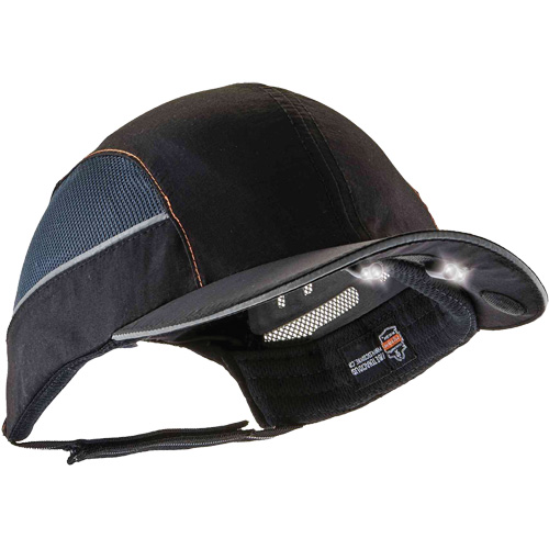 Skullerz&reg; 8960 Long Brim Bump Cap with LED Lighting, Black Moffatt Supply & Specialties