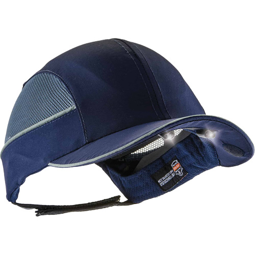 Skullerz&reg; 8960 Long Brim Bump Cap with LED Lighting, Navy Blue Moffatt Supply & Specialties