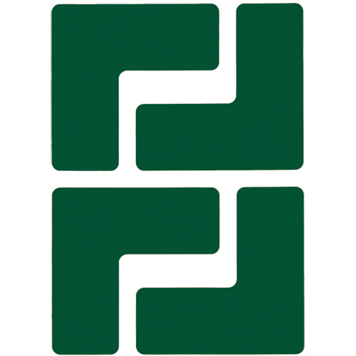 Floor Corner Marks, L, 5" L x 2" W, Green, Polyester Moffatt Supply & Specialties