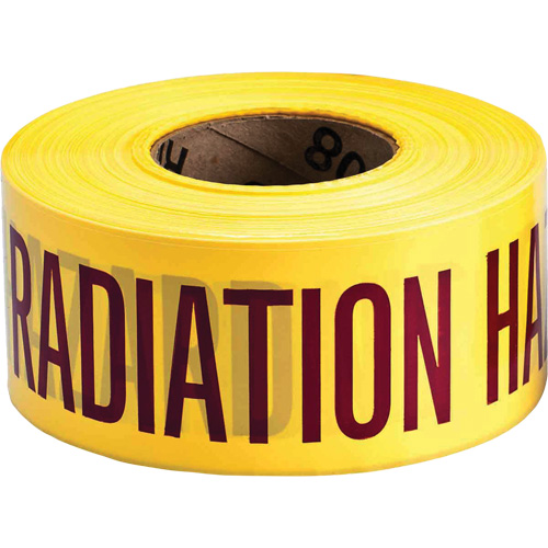 Barricade Tape, English, 3" W x 1000' L, 3 mils, Magenta on Yellow Moffatt Supply & Specialties