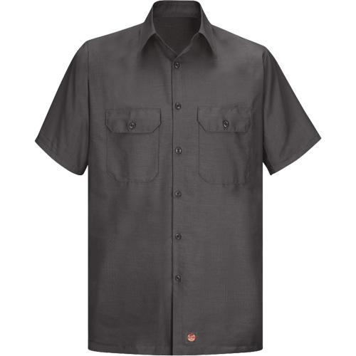 Short Sleeve Ripstop Shirt, Men's, Large (Tall), Charcoal Moffatt Supply & Specialties
