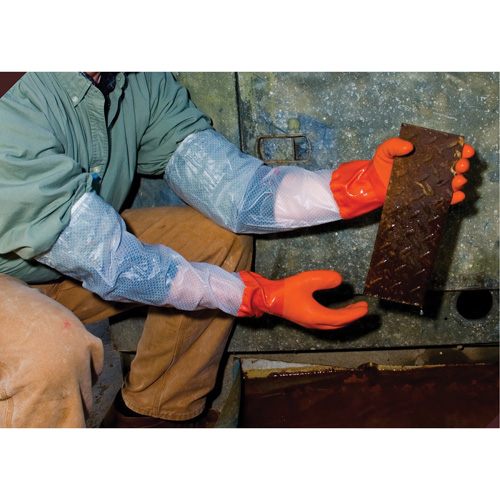 640 Chemical-Resistant Gloves, Size Medium, 25" L, PVC, Cotton Inner Lining, 43.3-mil Moffatt Supply & Specialties
