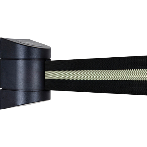TensaBarrier&reg; Wall Mounted Units, Plastic, Screw Mount, 15', Black Tape Moffatt Supply & Specialties