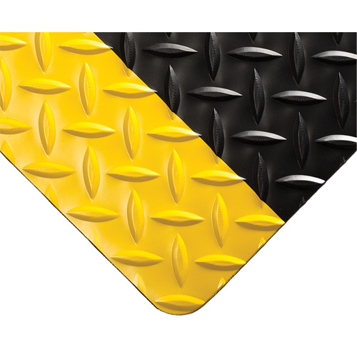 Diamond-Plate Switchboard Matting No.701, 3' W x 75' L, 1/4" Thickness, Black/Yellow, PVC Moffatt Supply & Specialties