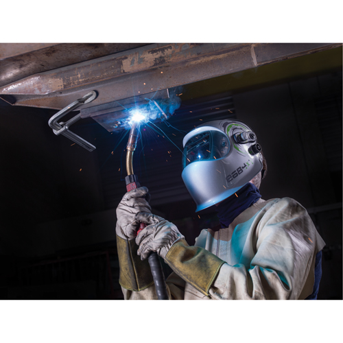 e684 Welding Helmets, 3.94" L x 1.97" W View Area, 4/5 - 13 Shade Range, Silver Moffatt Supply & Specialties