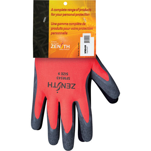 Gants enduits de latex de caoutchouc naturel, 9, R&ecirc;vetement Latex de caoutchouc, Calibre 13, Enveloppe en Polyester Moffatt Supply & Specialties