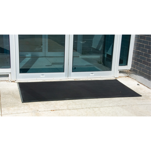 Outdoor Entrance Matting, Rubber, Scraper Type, Textured Pattern, 2' x 2-2/3', Black Moffatt Supply & Specialties