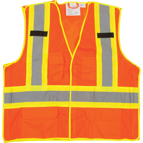 5-Point Tear-Away Premium Safety Vest , High Visibility Orange, Large/X-Large, Polyester Moffatt Supply & Specialties