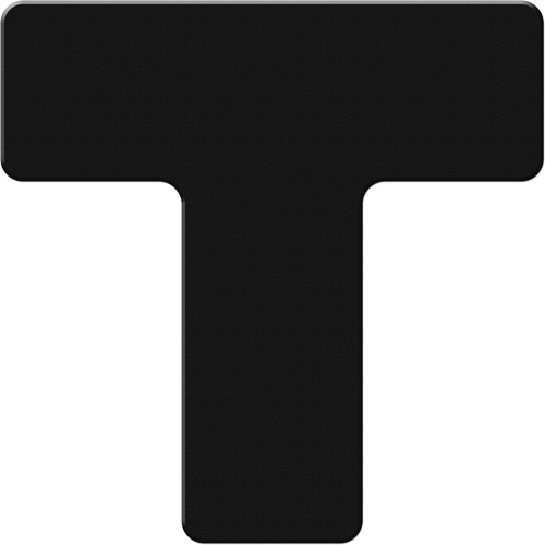 Armor Stripe Lean/5S Markers, T, 6" L x 6" W, Black, Plastic Moffatt Supply & Specialties