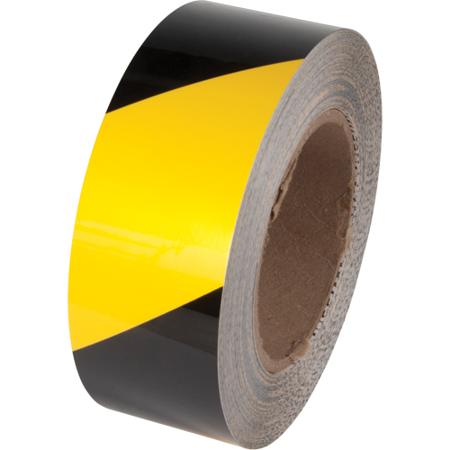 Ruban de marquage pour plancher Tuff Mark, 4" x 100', Polyester, Noir et jaune Moffatt Supply & Specialties