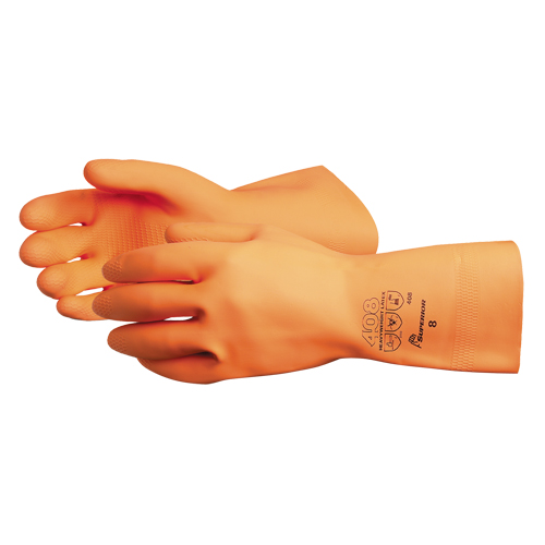 Gants de poids lourds 408, Taille Petit/7, 13" lo, Latex, Doublure en Ouat&eacute;e, 30 mils Moffatt Supply & Specialties