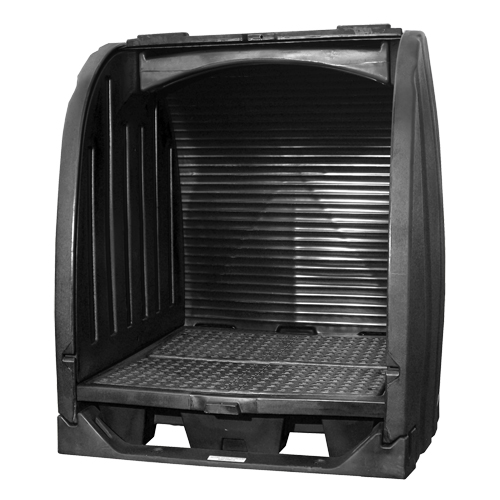 Spill Containment Sheds With Drain, 65" L x 58" W x 69" H, 6000 lbs. Load Capacity Moffatt Supply & Specialties