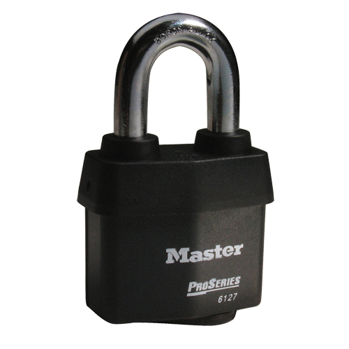 Cadenas Pro-Series Weather Tough, Noir, Cl&eacute;s diff&eacute;rentes, Acier lamin&eacute;, Largeur de 2-5/8" Moffatt Supply & Specialties
