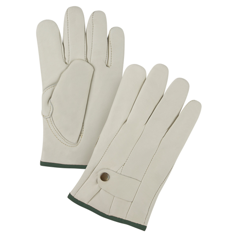 Premiun Winter-Lined Ropers Gloves, Medium, Grain Cowhide Palm, Fleece Inner Lining Moffatt Supply & Specialties