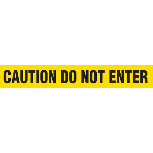 Barricade Tape, English, 3" W x 1000' L, 2 mils, Black on Yellow Moffatt Supply & Specialties
