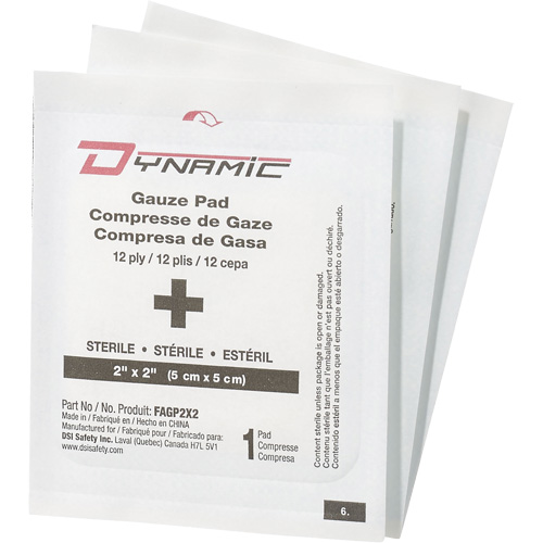 Dynamic Gauze, Pad, 2" L x 2" W, Sterile, Medical Device Class 1 Moffatt Supply & Specialties
