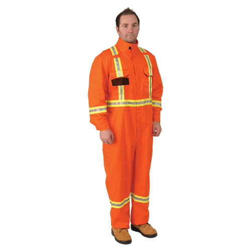 Firewall FR&reg; Striped Coveralls, Size Small, Orange Moffatt Supply & Specialties