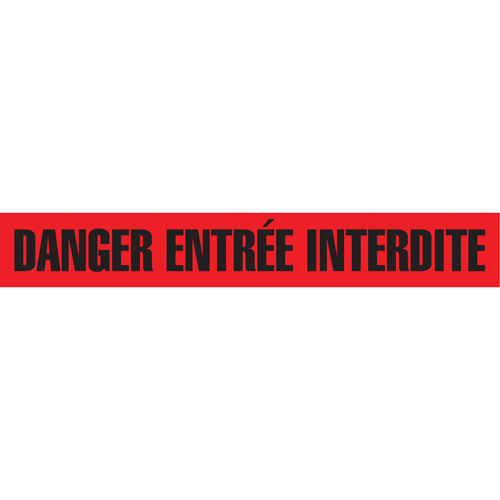 Rubans pour barricades, Français, 3" la x 1000' lo, 3 mils, Noir/rouge Moffatt Supply & Specialties