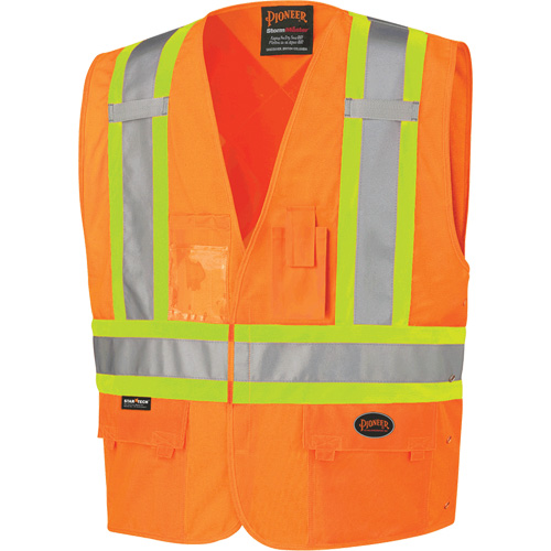 134 Safety Vest, High Visibility Orange, Large/X-Large, Polyester Moffatt Supply & Specialties